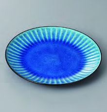 MYB3-245-23　黒土化粧しのぎ５．０皿（トルコ）