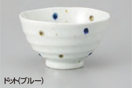 MYB3-526-5　ドット（ブルー）茶漬碗