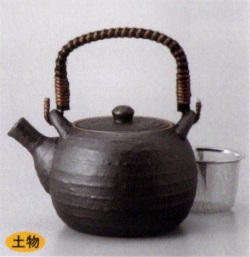 土物・備前風8号土瓶(アミ付) 業務用食器 急須 土瓶 和食器 美濃焼 陶器