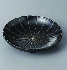 MYB3-242-35  黒マット十草菊型５．０皿