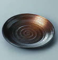 MYB3-249-25　黒伊賀白吹六兵衛取皿