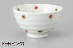 MYB3-526-3　ドット（ピンク）茶漬碗