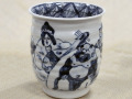 清水焼、村田幸之介、染付七福神特大湯呑
