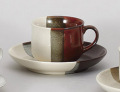 赤茶ヌリ分コーヒー碗皿