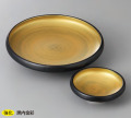 MYB3-19-15　黒内金彩丸刺身皿