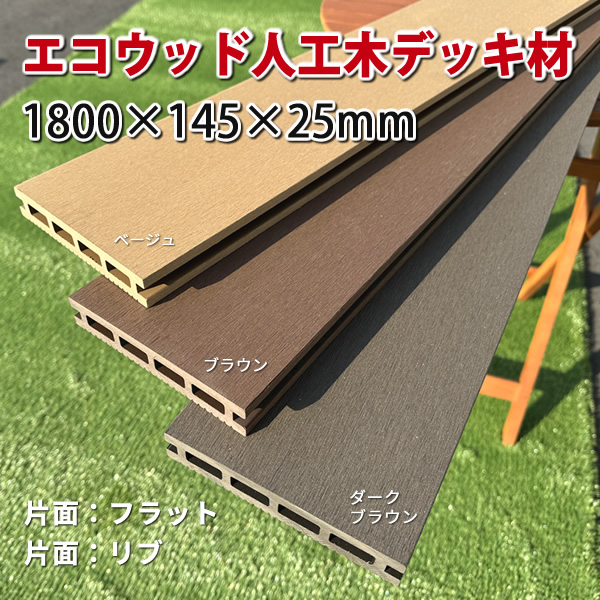 エコウッド人工木ウッドデッキ床板材（145×25×1800mm）