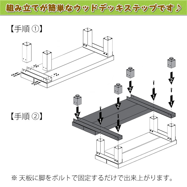 人工木ウッドデッキ2段ステップ・踏み台【NB／EG】 - エコウッド