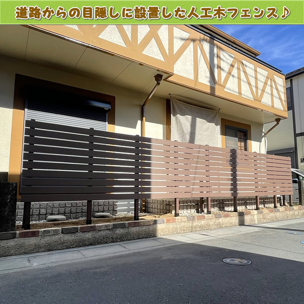 メンテナンス不要の人工木60角フェンスポストNEW 2000ブラウン