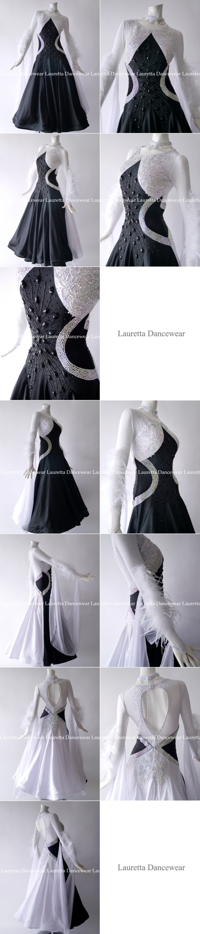 社交ダンスドレス】ST21080 スタンダード/モダン 高級仕様 ホワイト