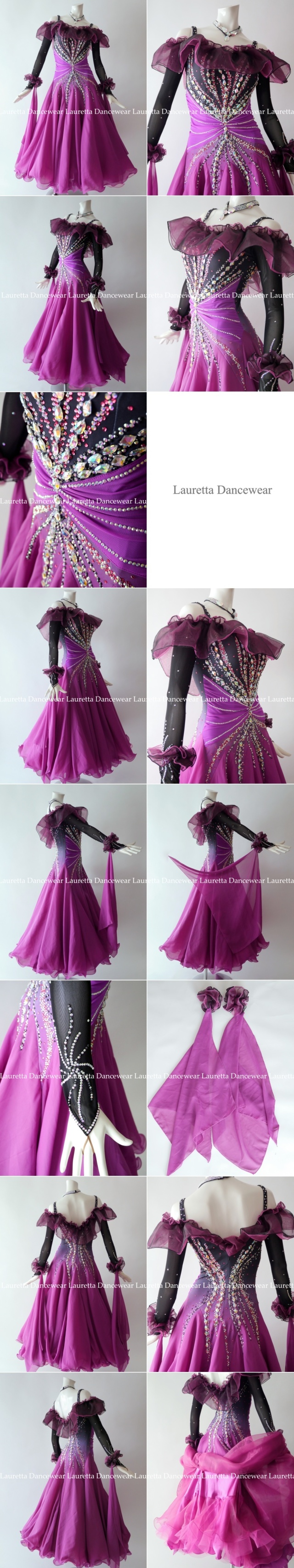 社交ダンスドレス】ST21087 スタンダード/モダン 高級仕様 フューシャ