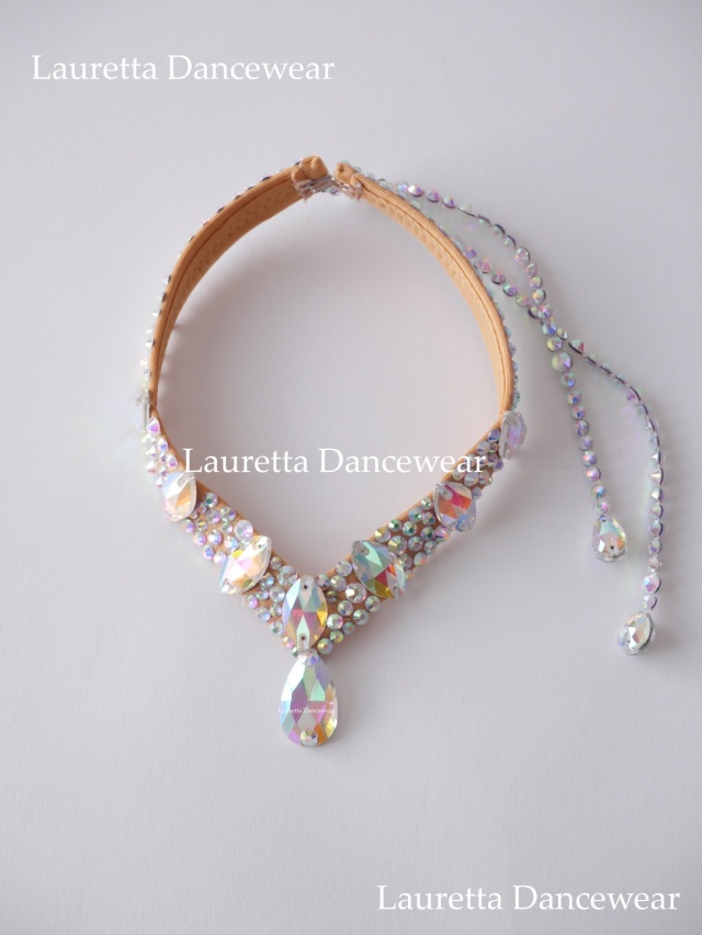 DA10028 バックワードネックレス 高品質ガラスラインストーン 社交ダンス スタンダード パーティー