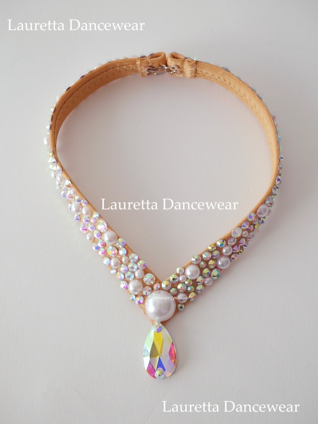 DA10029 ネックレス チョーカー 高品質ガラスラインストーン パール 社交ダンス