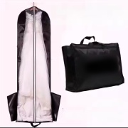 DG20012 マチあり ガーメントバッグ ドレスカバー 持ち運び 高級 防水 ナイロン/ポリエステ素材 ブラック
