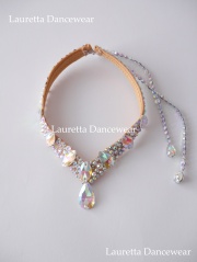 DA10028 バックワードネックレス 高品質ガラスラインストーン 社交ダンス スタンダード パーティー