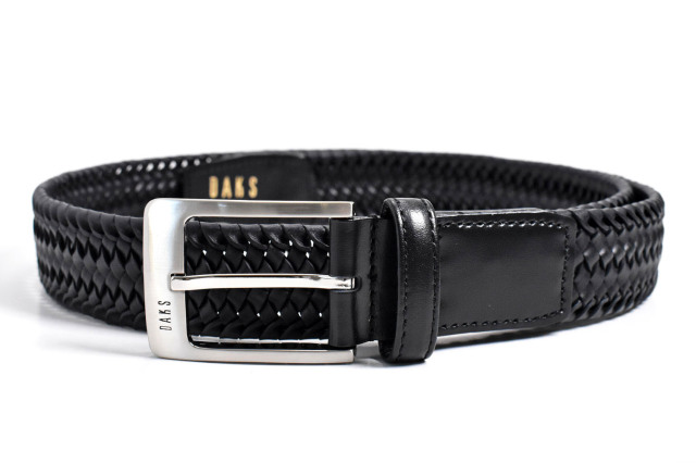 ストレッチレザーメッシュベルト　「ダックス」 DB11410　ブラック　正面
