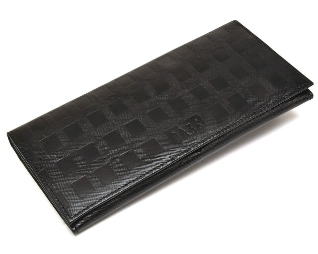 Checker emboss（チェッカーエンボス） 長財布（小銭入れあり）  「DAKSダックス」　DP25015 クロ　正面