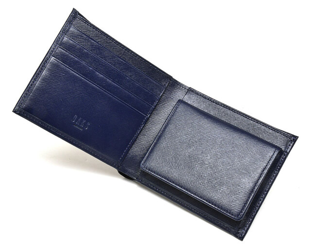 Checker emboss（チェッカーエンボス） 二つ折り財布（小銭入れあり）  「DAKSダックス」　DP25214 コン　内作り
