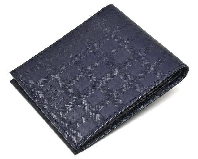 Checker emboss（チェッカーエンボス） 二つ折り財布（小銭入れなし）  「DAKSダックス」　DP25811 コン　正面