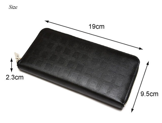 Checker emboss（チェッカーエンボス） ラウンドファスナー長財布
