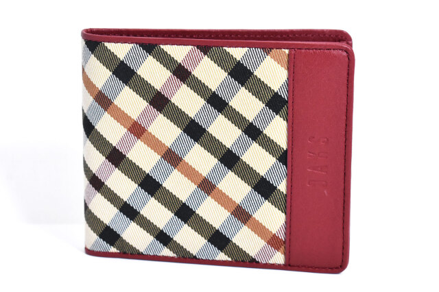 DAKS - DAKS ダックス クロスライン ハウスチェック レザー システム手帳 赤 DAKS ダックス クロスライン ハウスチェック レザー システム