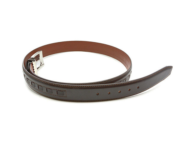 牛革　カジュアルベルト 35mm幅 ピン式　ロングサイズ 「ゴールドファイル」 GB572-GB575 チョコ　裏面