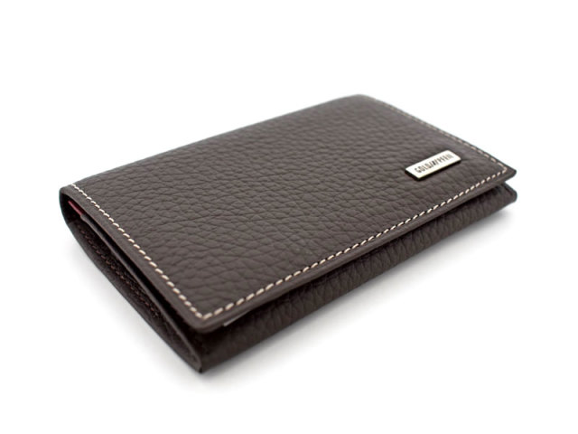 Superior（スペリオール） 名刺入れ 　「ゴールドファイル」　GP24485　ダークブラウン　正面