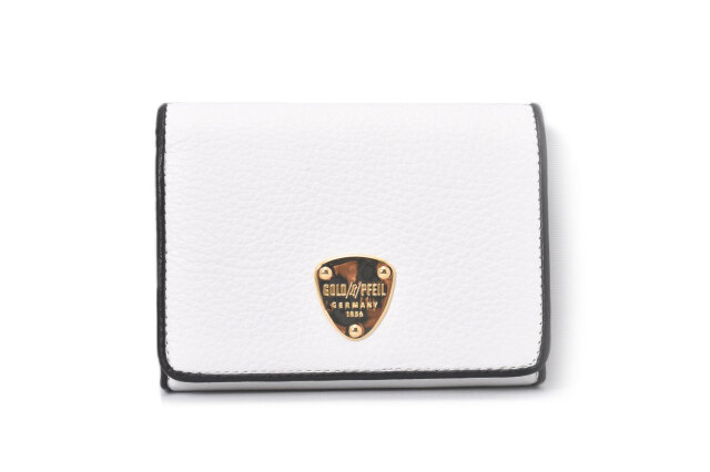 ゴールドファイル LINES 二つ折財布（小銭入有）f A/ﾎﾜｲﾄ×ﾌﾞﾗｯｸ GP57213 LINES（ラインズ） 二つ折り財布（小銭入れあり） 「ゴールドファイル