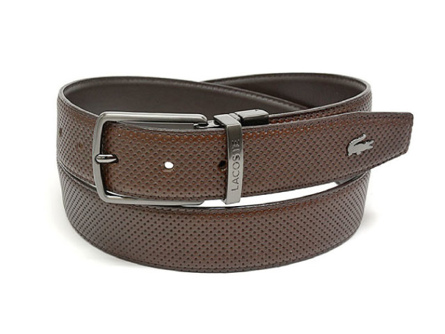 牛革 リバーシブルベルト  「LACOSTE（ラコステ）」　LB80080　チョコ　正面