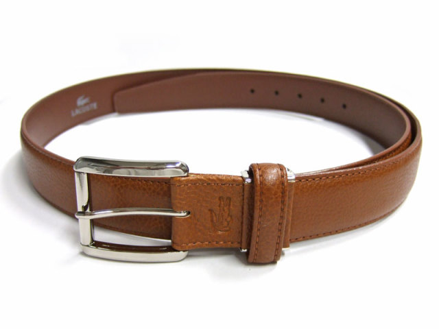 牛革ビジネスベルト  「LACOSTE（ラコステ）」　LB84450　チャ　正面