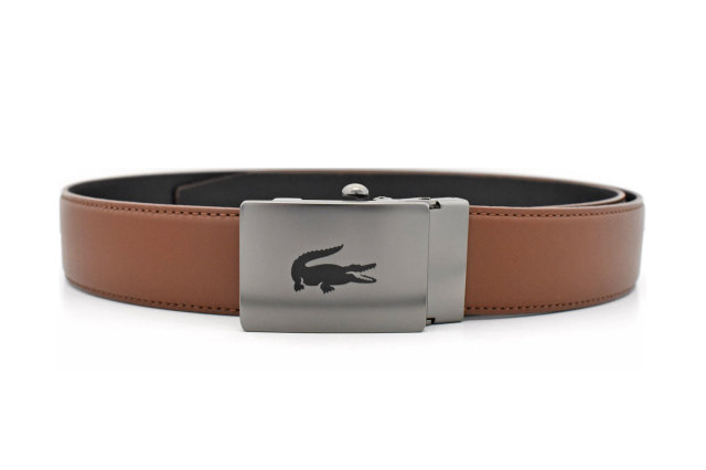 イージーアジャストバックルベルト 「LACOSTE（ラコステ）」LB84875　チャ　正面