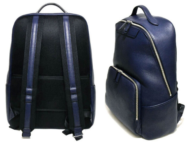 フルイタリアンレザーバッグ　バッグパック（リュック） 「プレリーギンザ」 NA55260　ネイビー　裏面