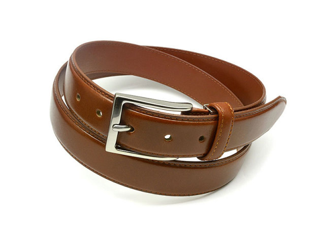 ベルト 30mm幅 ピン式 「プレリーギンザ」 NB13770 チャ　正面