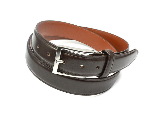 ベルト 30mm幅 ピン式 「プレリーギンザ」 NB13770 チョコ　正面