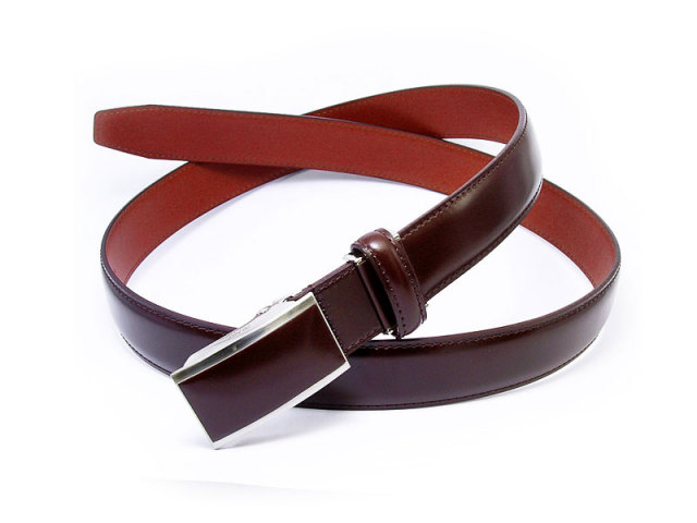 コードバン　ベルト スライドバックル式　「プレリーギンザ」　NB15419　チョコ　正面