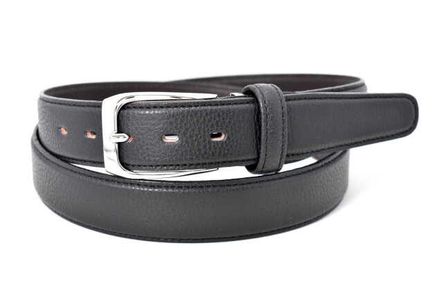 KOBE LEATHER（神戸レザー） ベルト 「プレリーギンザ」 NB18280 クロ　正面