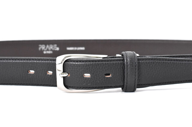 KOBE LEATHER（神戸レザー） ベルト 「プレリーギンザ」 NB18280 クロ　正面