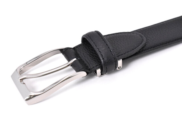 KOBE LEATHER（神戸レザー） ベルト 「プレリーギンザ」 NB18280 クロ　正面