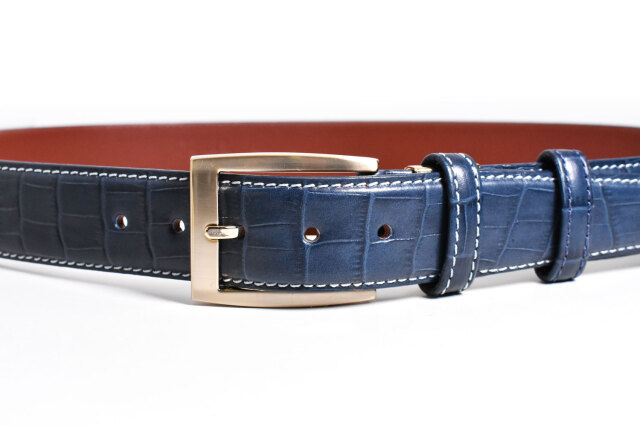 クロコクロス 35mm幅広メンズベルト 「プレリーギンザ」 NB20710 クロコクロス 35mm幅広メンズベルト 「プレリーギンザ」 NB20710