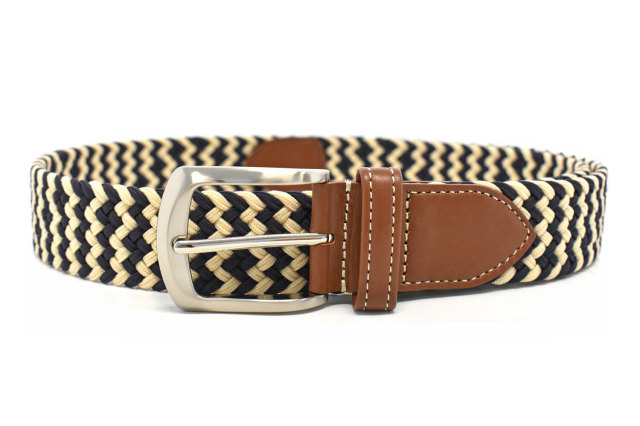 ストレッチゴムベルト 「 FUN+WALK × プレリーギンザ 」 NB24670 ベージュ 正面