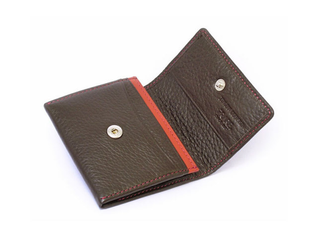 ItalianDeerskin （イタリアンディア） 小銭入れ 「プレリー1957」 NP17660 チョコ　内作り