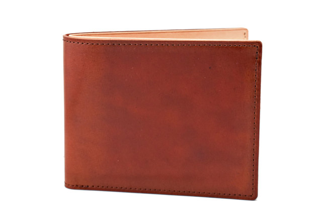 ナチュラルコードバン　スマートコンパクト　二つ折り財布（小銭入れなし） 「プレリーギンザ」　NP47222　チョコ　正面