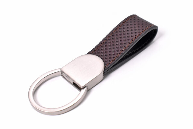 キーホルダーコレクション　牛革キーホルダー　「プレリーギンザ」　NP51130　チョコ　正面