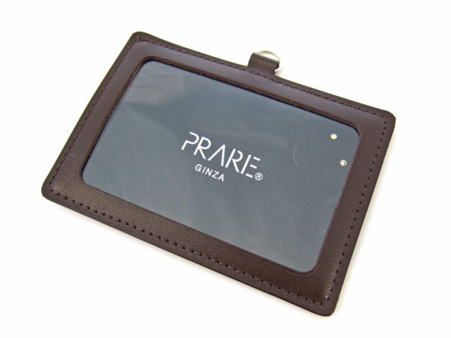 ボックスカーフヴェネチアン　ＩＤカードケース　「プレリーギンザ」　NP56745　チョコ　正面