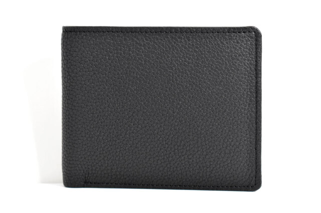 ソフトレザー　二つ折り財布（小銭入れあり）　「イルクオーレ」　NP66715　ブラック　正面