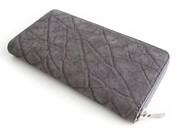 GINZAエレファント　ラウンドファスナー長財布　「プレリーギンザ」　NPM1550　グレー　裏面
