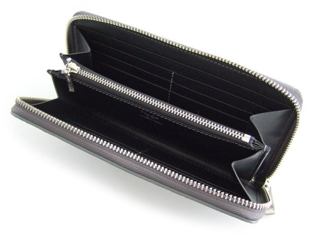 GINZAエレファント　ラウンドファスナー長財布　「プレリーギンザ」　NPM1550　グレー　内作り