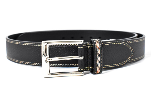 牛革 メンズ カジュアルベルト 「ダックス」 DB20480 ブラック 正面