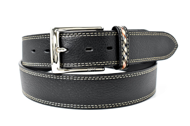 牛革　メンズ　カジュアルベルト 「ダックス」 DB20480　ブラック　正面