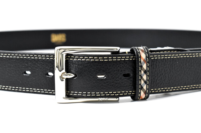 牛革　メンズ　カジュアルベルト 「ダックス」 DB20480　ブラック　正面