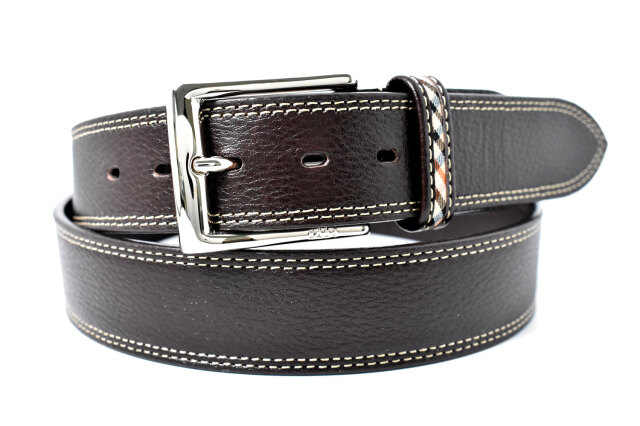 牛革　メンズ　カジュアルベルト 「ダックス」 DB20480　ダークブラウン　正面